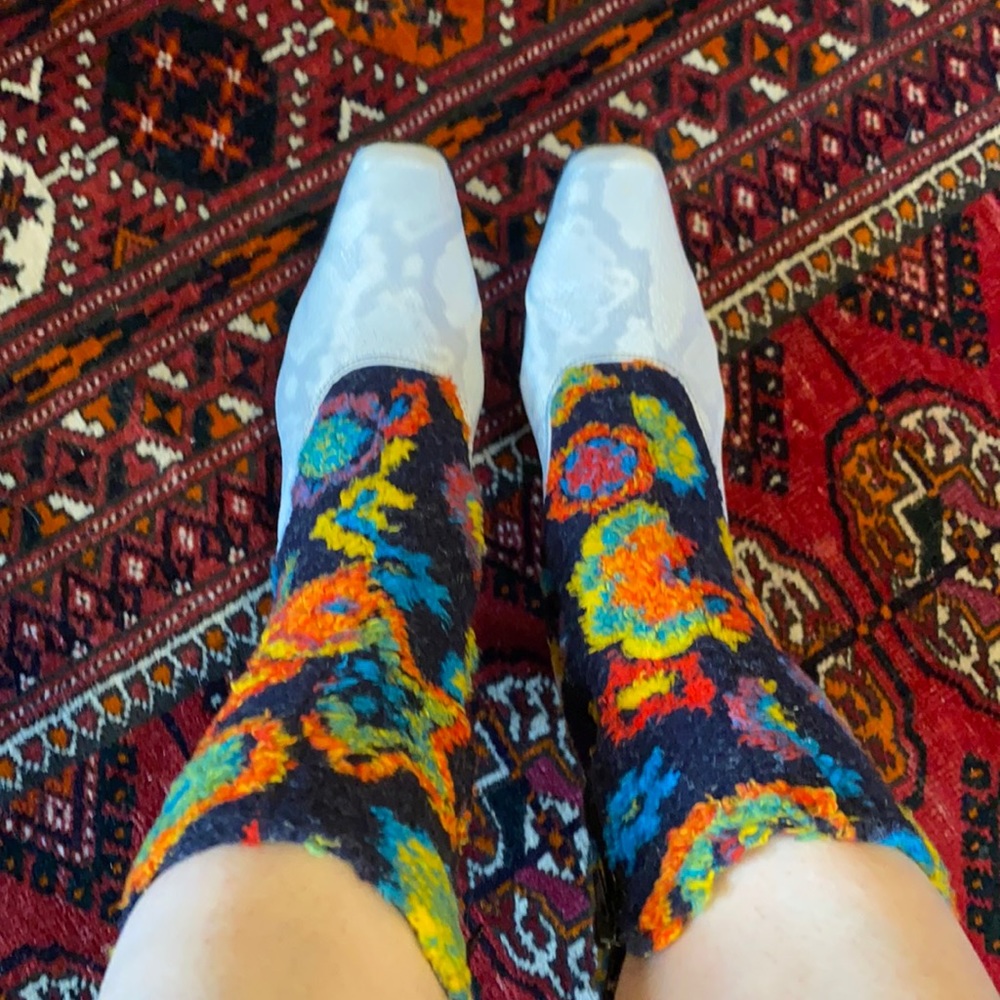 White Snake Python & Multicolor Tweed Ankle Boots - image 2